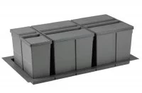 9XL Система хранения в базу 900, H.277мм (ведра: 1х11л,1х26л, 1х26л с разделителем), отделка орион серый