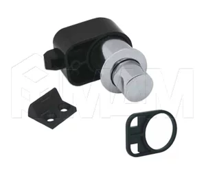 Замок для 1-ой двери, кнопочно-выдвижной + отв. планка и накладка DS-09, хром: 5100Z CR