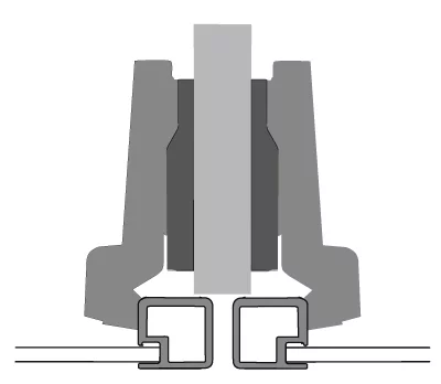 Hettich: 1064105: Петля Intermat 9936 для алюминиевых рам угол 95°, чашка TA22, на среднюю стенку (B4)