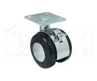 Опора двухколесная с площадкой, D50 мм, со стопором: W01B