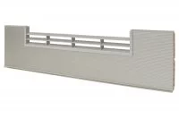 0100 Решётка вентиляционная для цоколя ПВХ H.150, L=600, под рифлёный алюминий