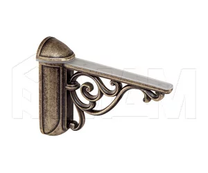 VENICE Менсолодержатель для деревянных и стеклянных полок 4 - 40 мм, L-125 мм, бронза состаренная: WRM.805.125.00AB