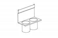 Держатель для 2-х стаканов, 280х130х180мм, отделка белый бархат (матовый)