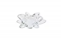 Ручка-кнопка из стекла, отделка белая