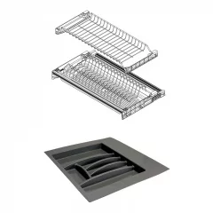 Комплект №6: Кухонный набор из сушки для посуды и лотка для приборов в корпус 600 мм Комплект №6: Кухонный набор из сушки для посуды и лотка для приборов в корпус 600 мм
