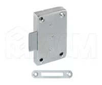 Замок мебельный, выдвижной + отв. планка, никель матовый: F-441.G5 Замок мебельный, выдвижной + отв. планка, никель матовый: F-441.G5