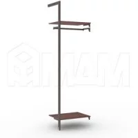 KALI, дополнительная секция, 1 L-образная стойка, для 2-х деревянных полок, для 2-х овальных штанг, бронза: KL23SET4BR