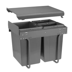 GTV: Сегрегатор для модуля 400 мм (20L+2x10L) антрацит, без крепления фасада, с доводчиком: PB-45-202X10-60A