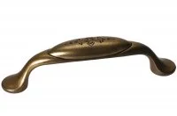 Ручка-скоба 96мм, отделка бронза старая + гравировка