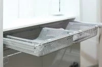 Рамка выдвижная с двумя корзинами, 870-1000мм, отделка алюминий полированный + транспарент + серая