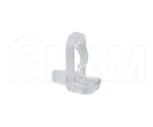 Полкодержатель для стеклянных полок с фиксацией, прозрачный: MV24PT