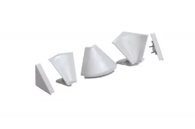 Комплект угловых элементов и заглушек для бортика 3502, цвет под алюминий