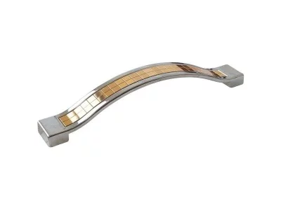 Ручка скоба со вставкой Mico 461, 128 мм, 10 золото