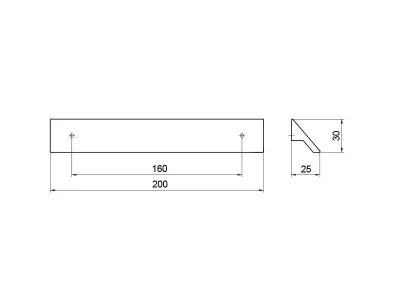Профиль-ручка 160мм, титан