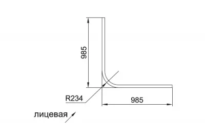 8043 Закругление для цоколя ПВХ Н.150, шпон дуба