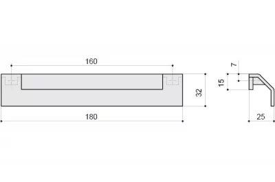 Ручка-скоба 160мм, отделка никель матовый