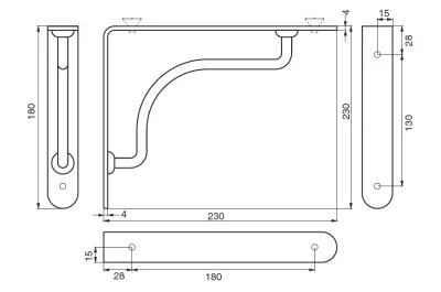 Менсолодержатель Palladio 23, отделка хром глянец, комплект 2 штуки