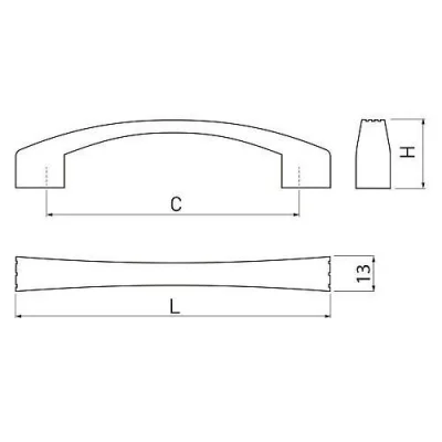 GTV: Ручка мебельная VASTO C=128 мм, брашированная латунь UZ-VASTO-128-09