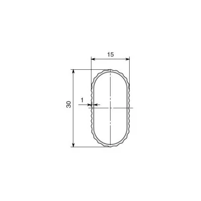 Штанга для одежды 15х30х1, L=3000мм, отделка черная (покраска)