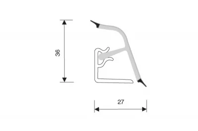 126.Бортик овальный L=4000, оригами серое