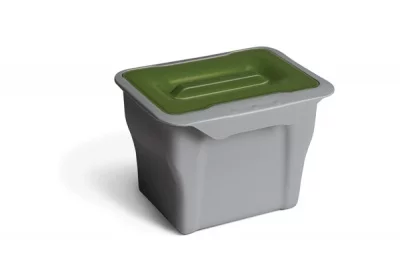Контейнер (5л), пластик серый с зелёной крышкой
