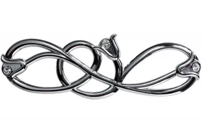 Ручка-скоба 128мм, отделка хром глянец + горный хрусталь