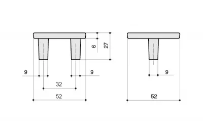 Ручка-скоба 32мм, отделка никель глянец + жёлтый/зелёный