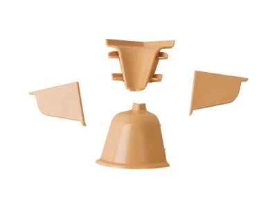 Комплект соединителей овального пристеночного бортика (VER%/35), (4ч.:2 загл., 90°внут.+90°внеш.) пластик, бежевый 94137