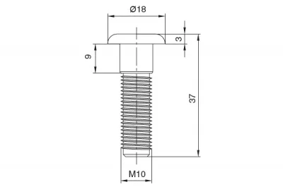 Винт с резьбой М10, для ножки ПНЦ под цоколь