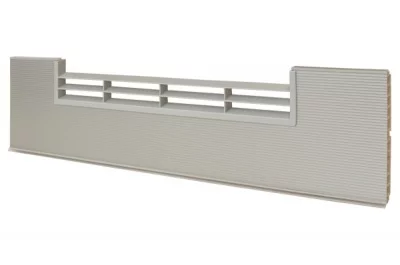 0100 Решётка вентиляционная для цоколя ПВХ H.150, L=600, под рифлёный алюминий