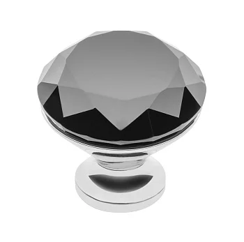 Ручка-кнопка CRYSTAL PALACE B 40мм, хром/черное стекло GTV GZ-CRPB40-A1