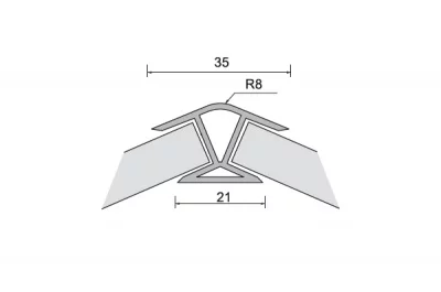130/813 Угол 135&quot; для цоколя ПВХ, L=4000, под шлифованную нержавеющую сталь
