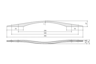 Ручка-скоба 320-256мм, отделка хром глянец (2 винта М4х16 + 2 винта М4х28)