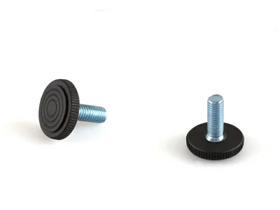 PI01 Опора с кругл. пластик. основ., М6, L=20 мм, сталь, черн.