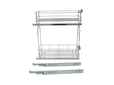 Бутылочница FGV в базу 200мм левая,глубиной 500мм, направляющие EXCEL, плавная доводка, хром