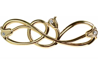 Ручка-скоба 128мм, отделка золото глянец + горный хрусталь