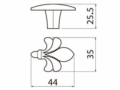 GTV: Ручка ROYAL3-1, белый/золото: GZ-ROYAL3-1-10-03