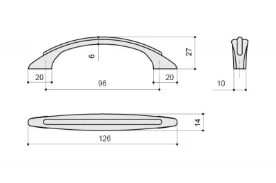 Ручка-скоба 96мм, отделка бронза