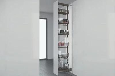 Рама для выдвижной колонны в базу 300, Н=1835/2185, отделка титаниум