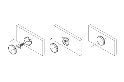 Заглушка декоративная для винта крепления ручки, отделка серебро старое
