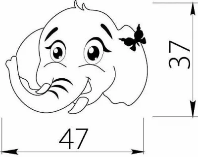 GTV: Детская резиновая ручка - СЛОНИК UM-KID-P-001