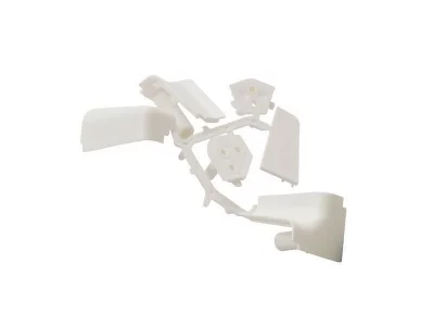 Комплект соединителей овального пристеночного бортика(ALF%/40), пластик, белый (4ч: 2*90гр,2 загл,1*135гр.)