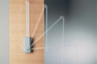 Лифт для одежды, отделка серая