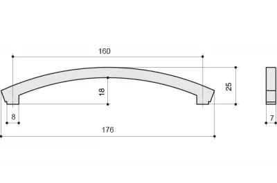 Ручка-скоба 160мм, отделка хром глянец + горный хрусталь