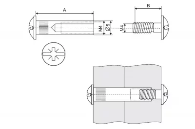 Стяжка межсекционная d.5мм (29+30), отделка бронза (за 100 штук)