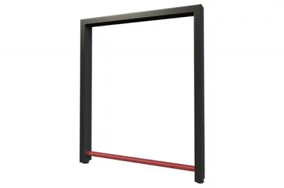 Опора для стола Ливерпуль, h.720, отделка черный бархат (матовый)+красный