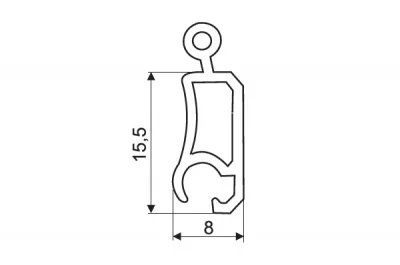 Профиль-шторка, цвет Вишня, L=2.50м