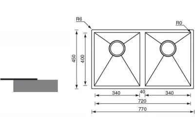 Мойка кухонная Filo Quadra D Мойка кухонная Filo Quadra D