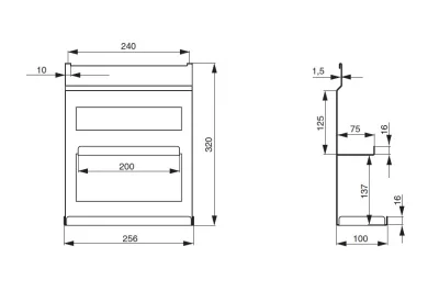 Полка универсальная 2-х уровневая, 256х100х320мм, отделка белый бархат (матовый)