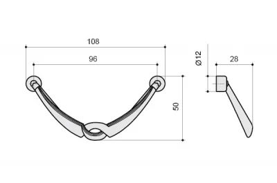 Ручка-скоба 96мм, отделка бронза матовая
